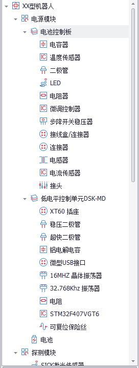 機器人設(shè)備器件清單